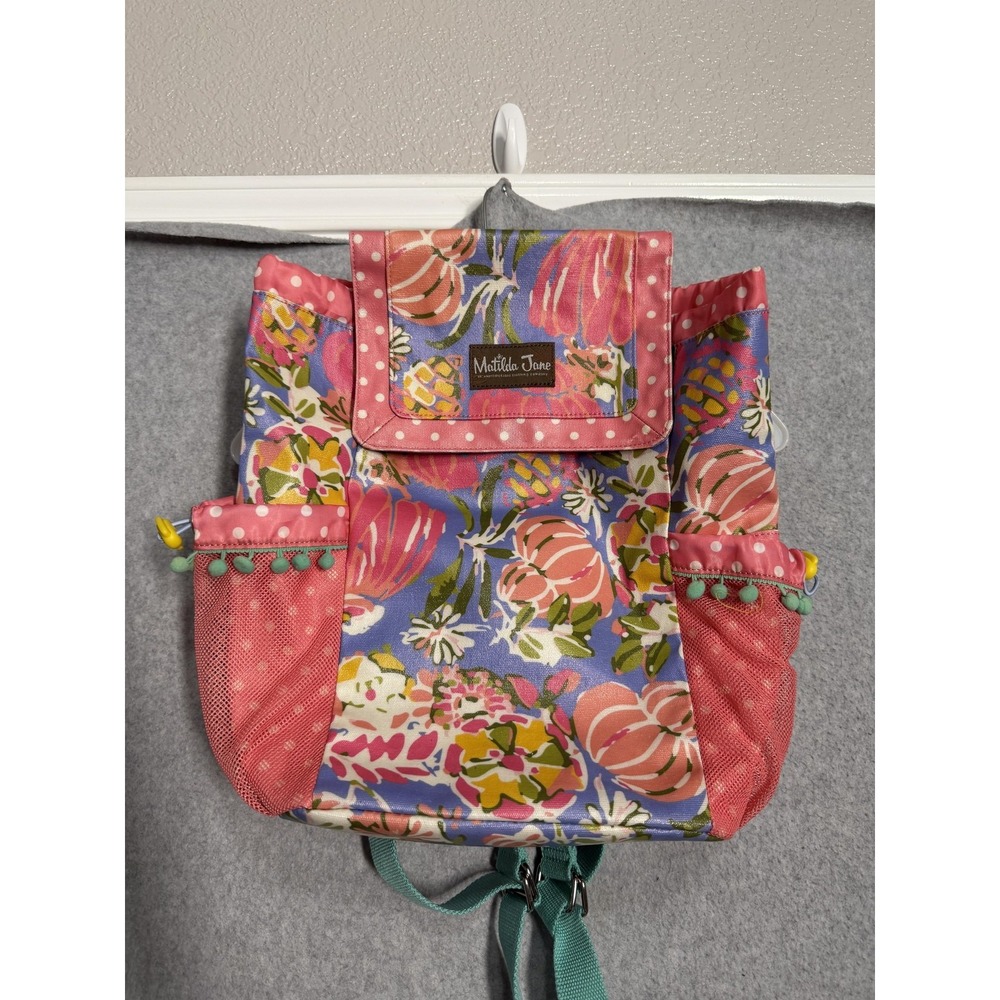 Matildaโ Jane Backpack Girls Small Floral Canvas Adjustable Straps School Bag